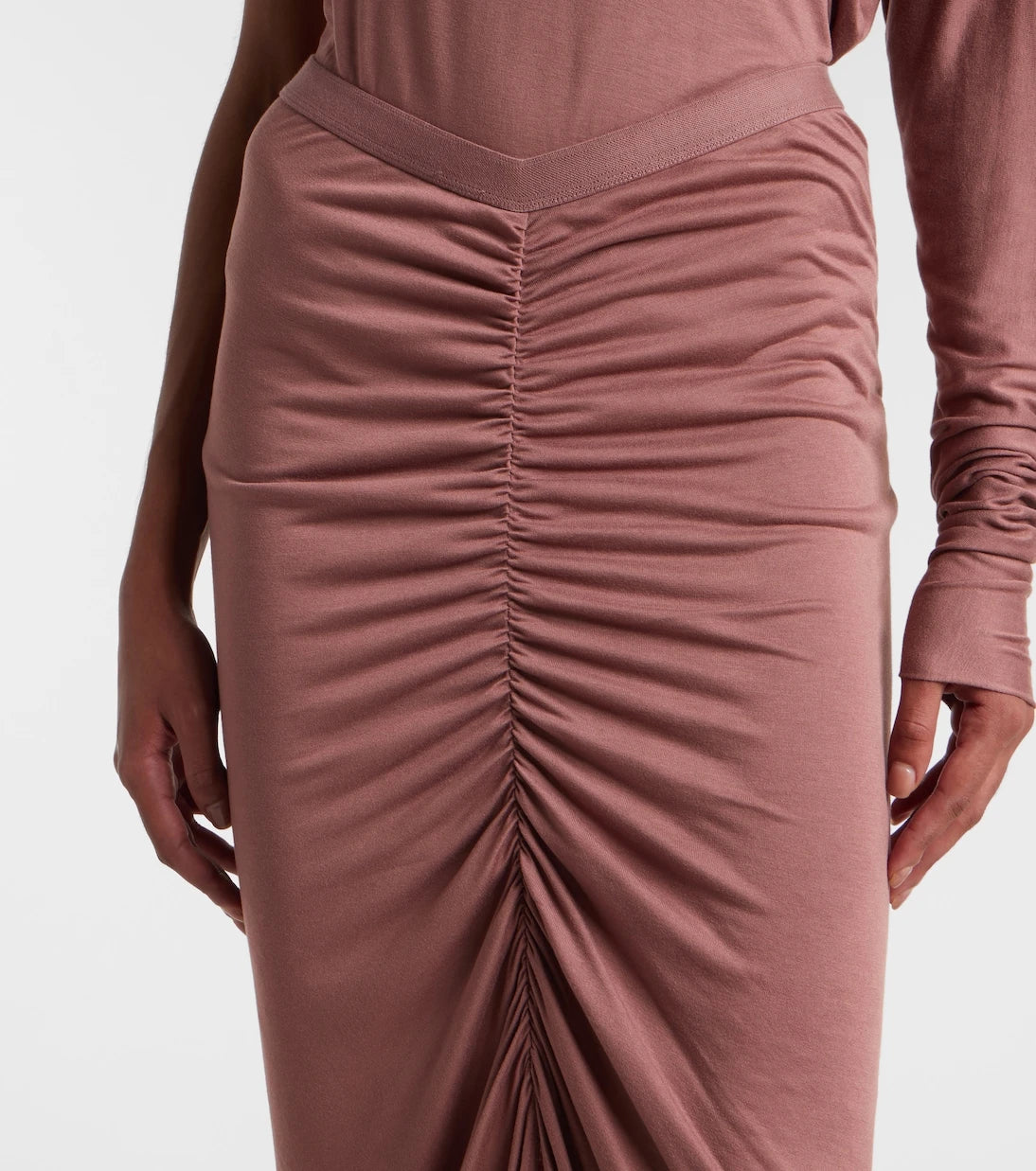 Rick Owens - Poppy LS ruched jersey maxi skirt