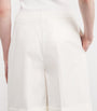 Cotton-Blend Darted Shorts BIANCO