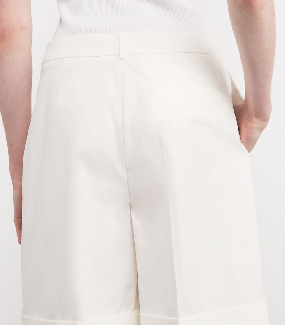 Cotton-Blend Darted Shorts BIANCO