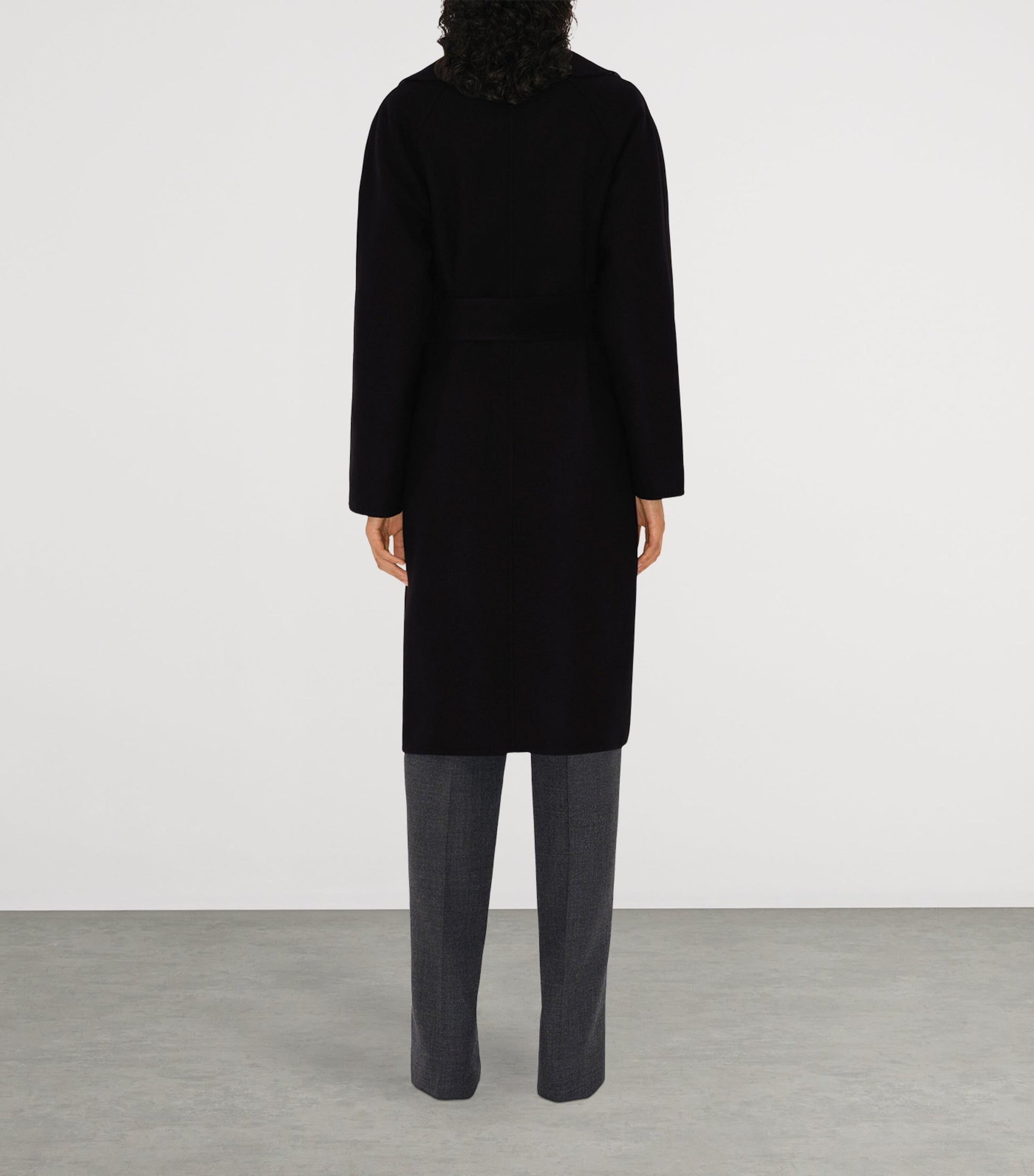 Burberry Black Wool Reversible Wrap Coat