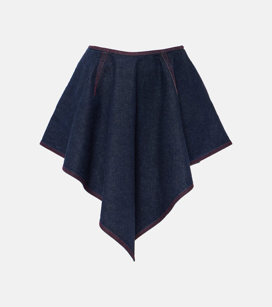 Alaïa - Triangle asymmetric denim miniskirt