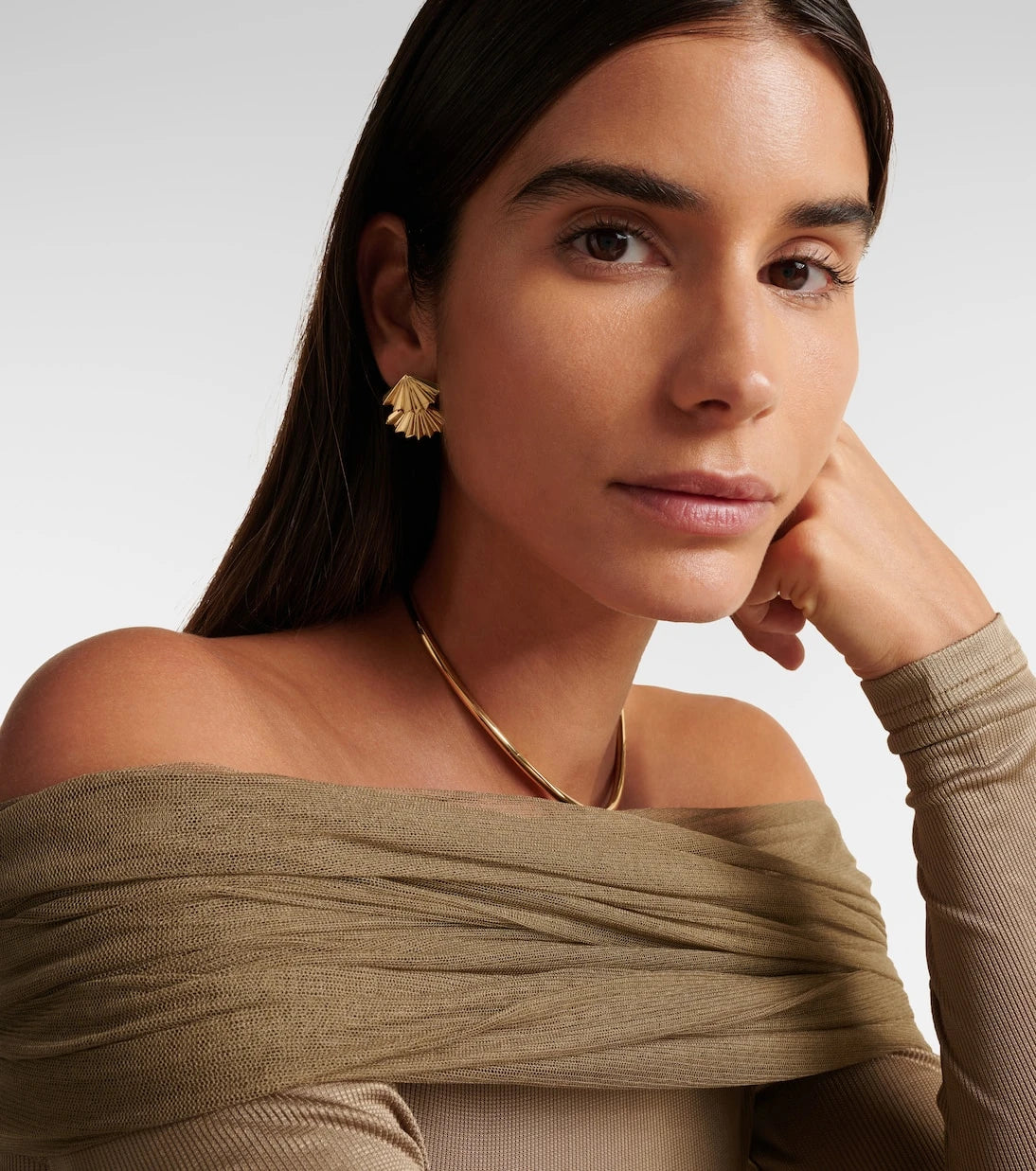Anita Ko - Fan Large 18kt gold earrings