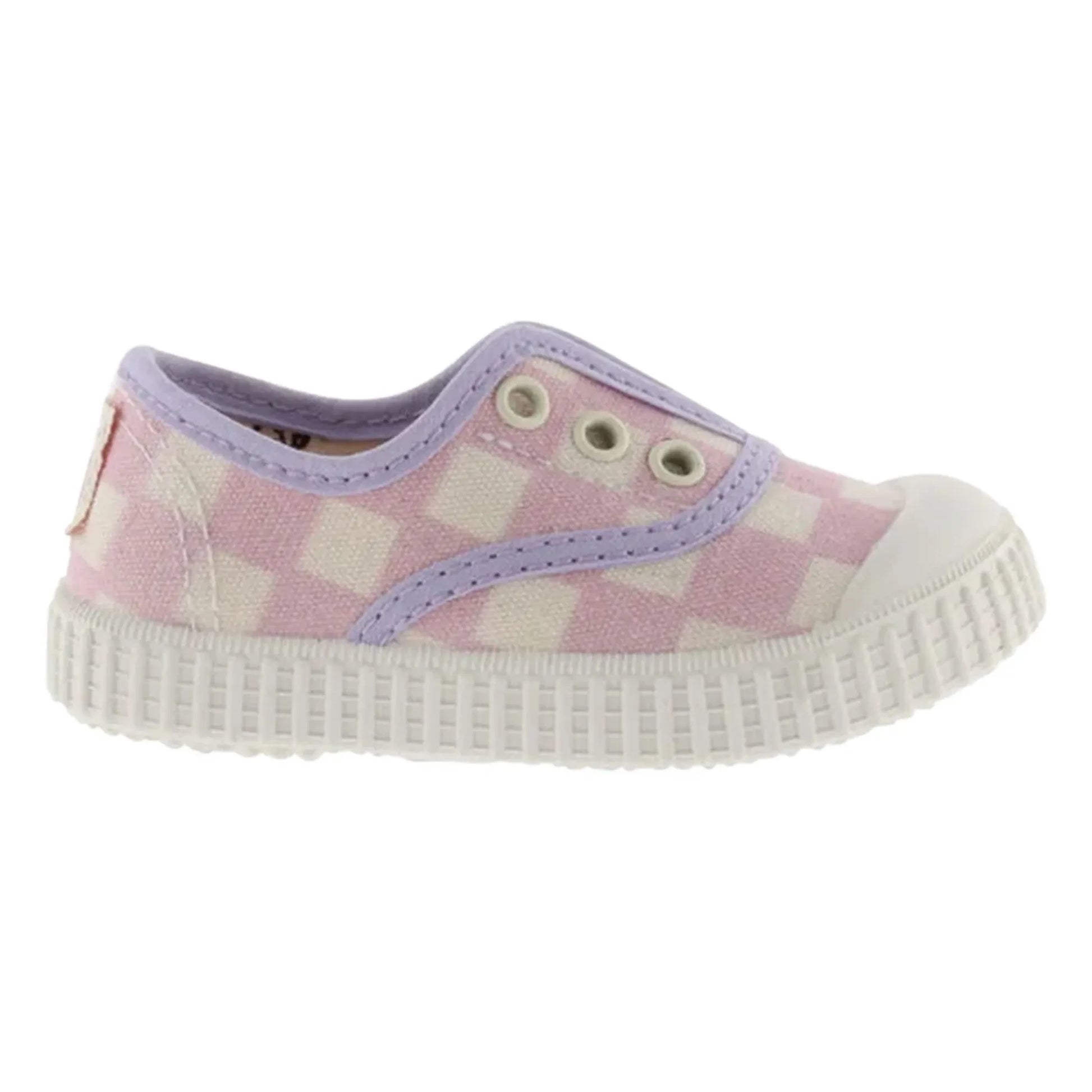 Victoria - Lona Quadrille Scratch Sneakers | Pink