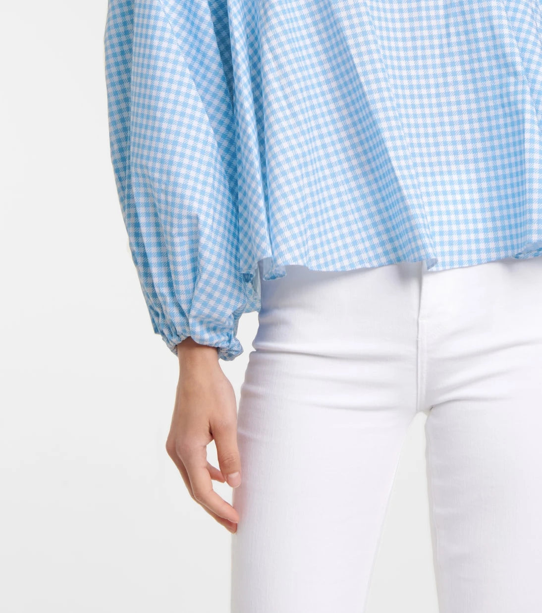 Caroline Constas - Everly gingham cotton-blend blouse