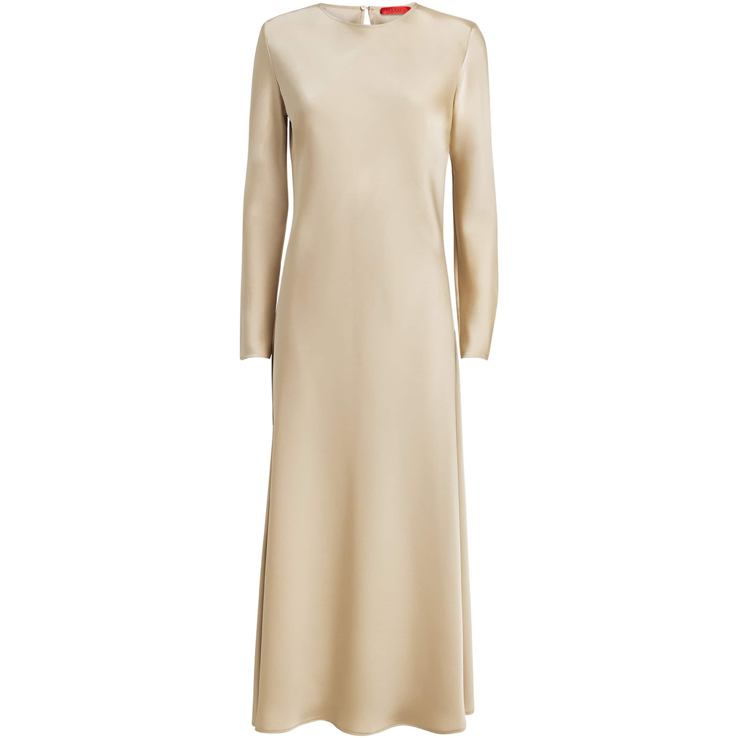 MAX&Co. Beige Satin Midi Dress