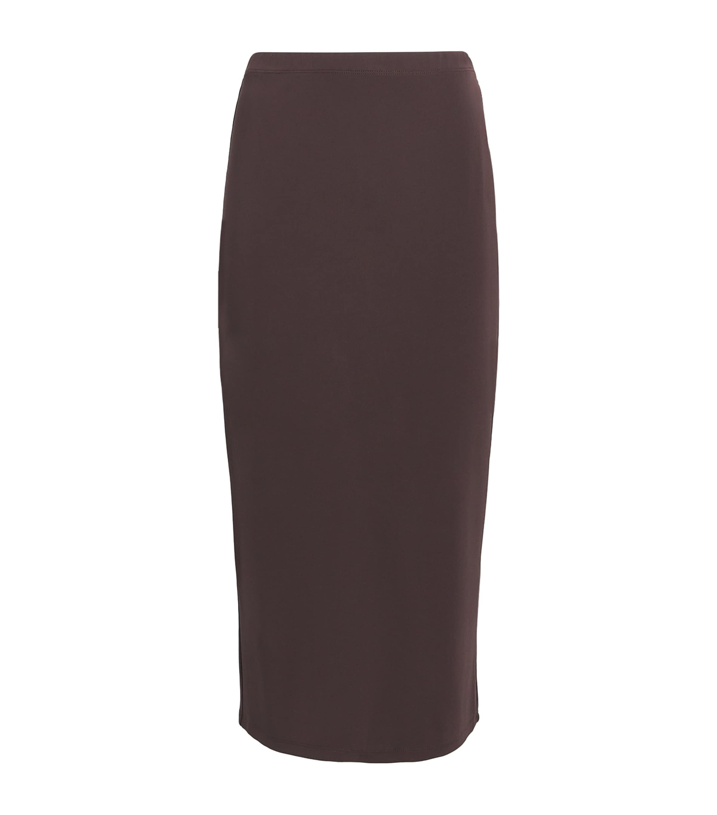 Good American Brown Matte Jersey Midi Skirt