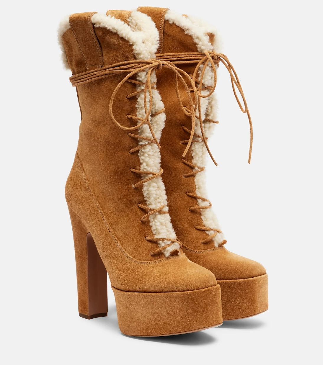 Paris Texas - Malena 145 suede platform lace-up boots