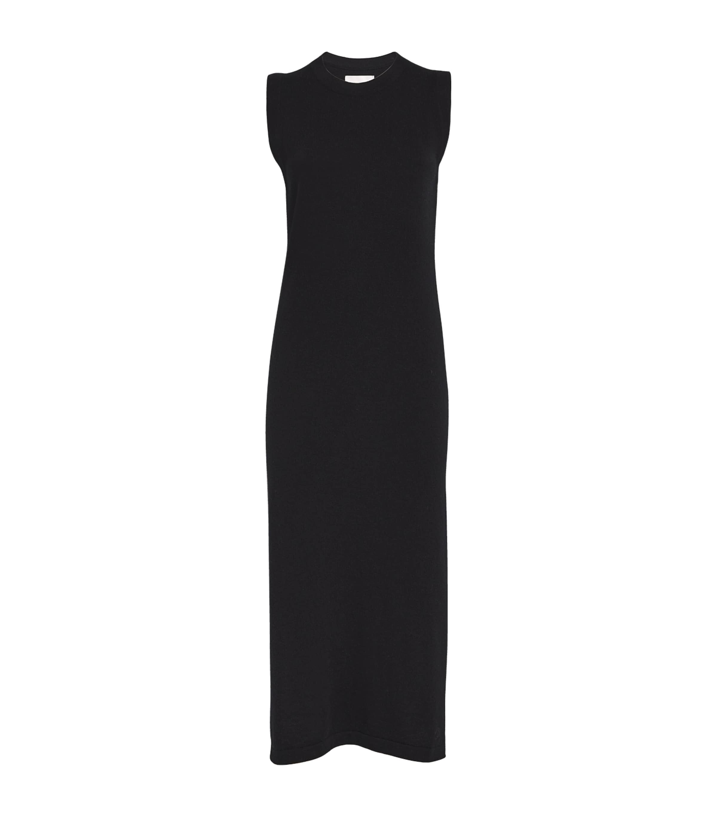 Cashmere Sleeveless Midi Dress BLACK