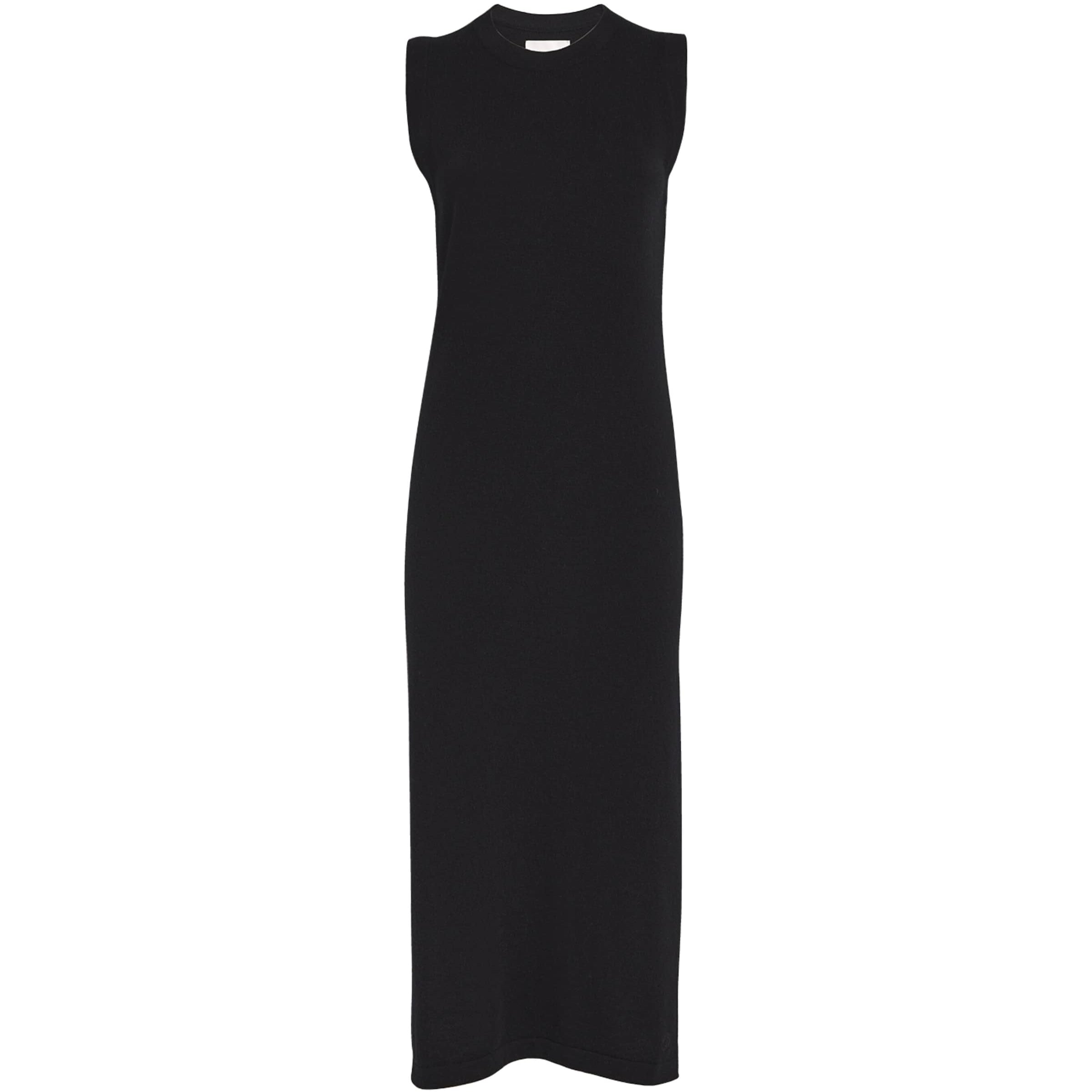 Black Cashmere Sleeveless Midi Dress