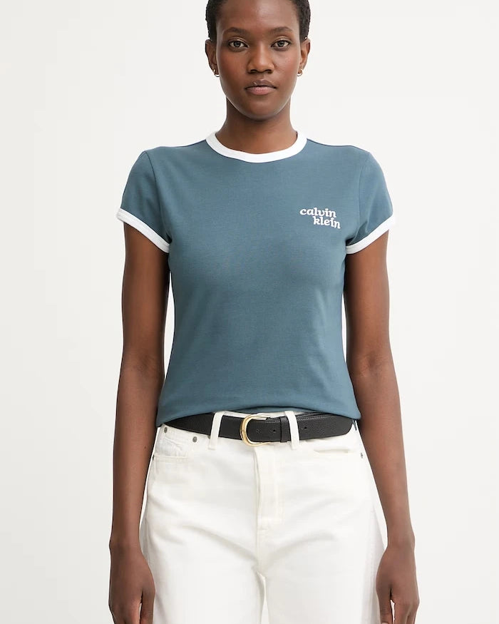 Calvin Klein Jeans тениска дамска от памук с еластан