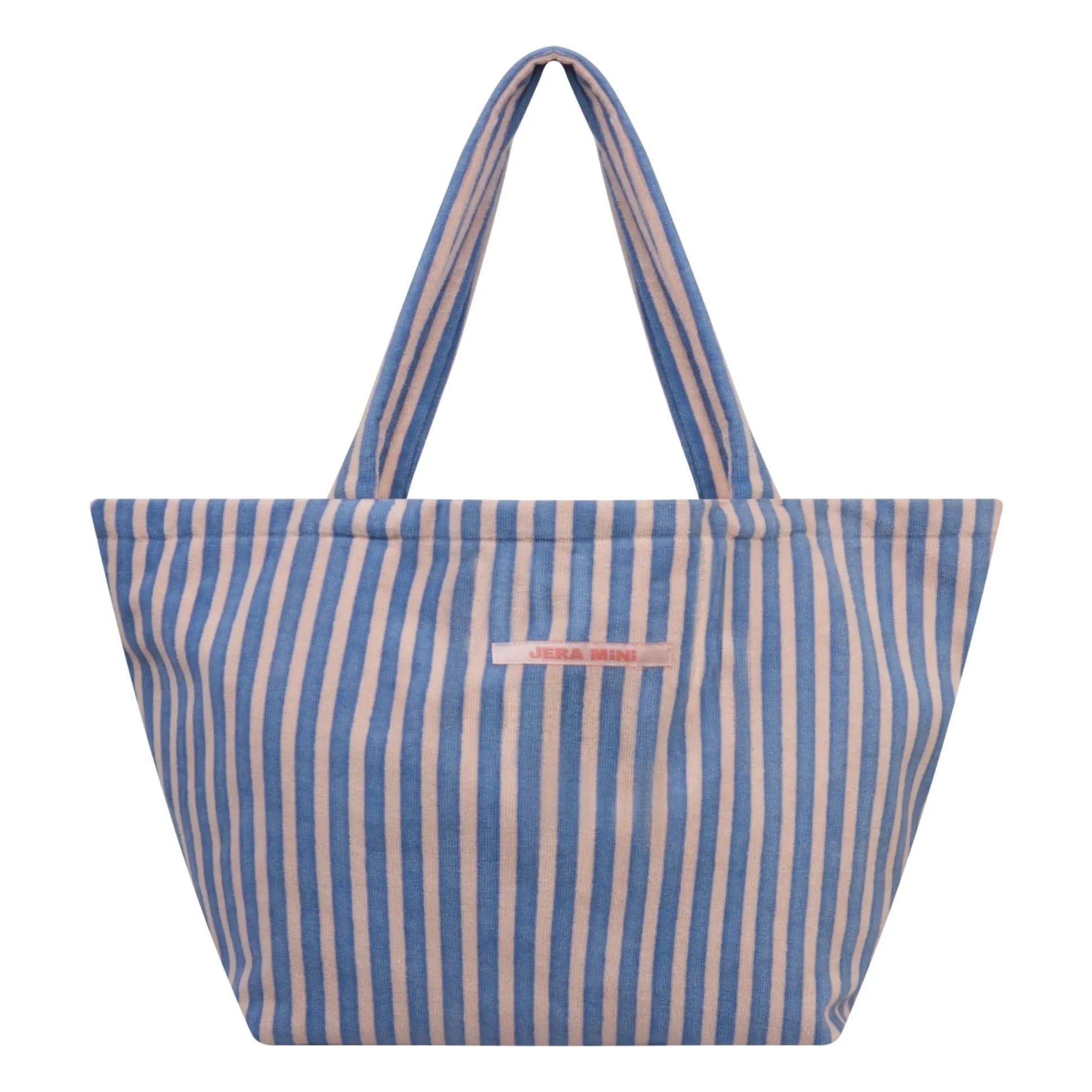Jera Mini - Striped Terry Beach Bag | Royal blue