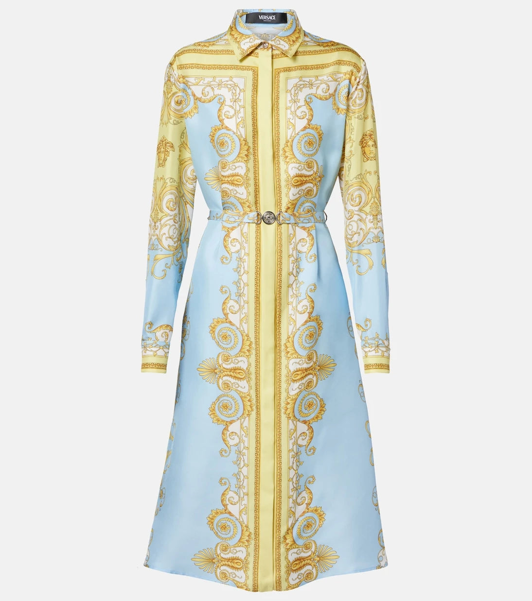 Versace - Barocco silk twill midi dress