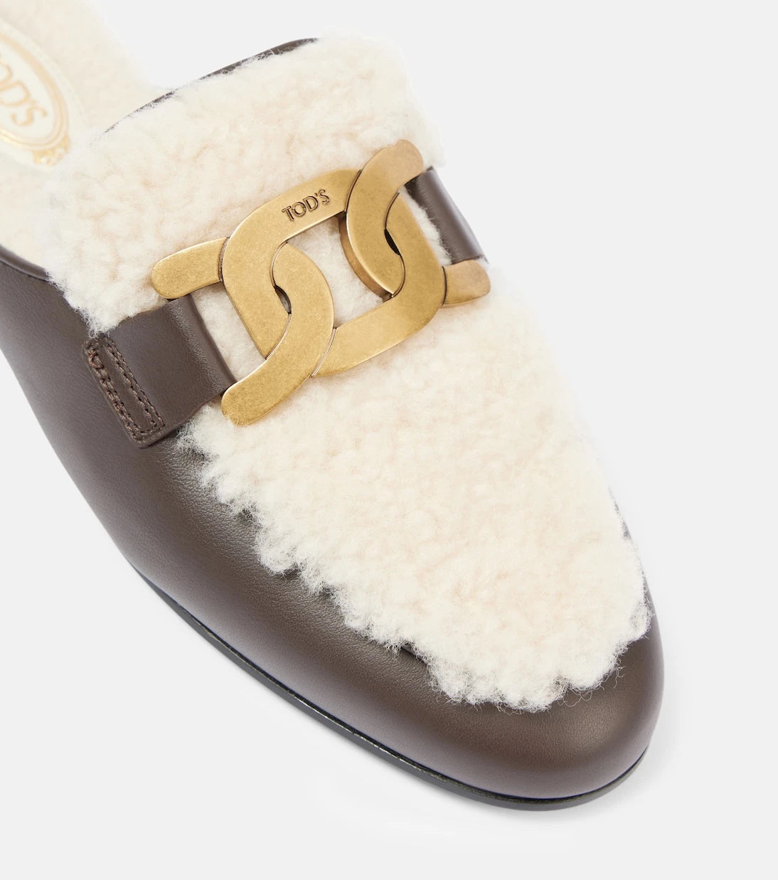 Tod's - Catena shearling and leather mules