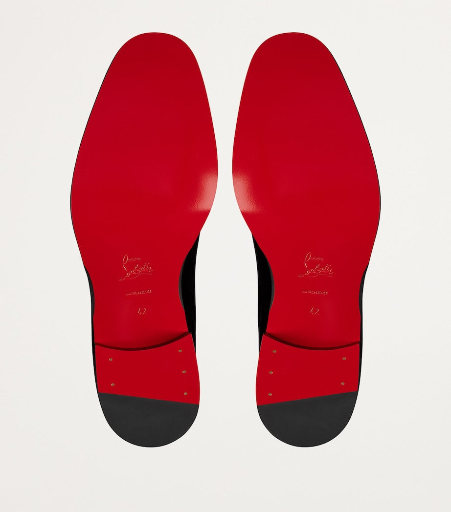 Christian Louboutin Chambeliss Night Strass Velvet Derby Shoes