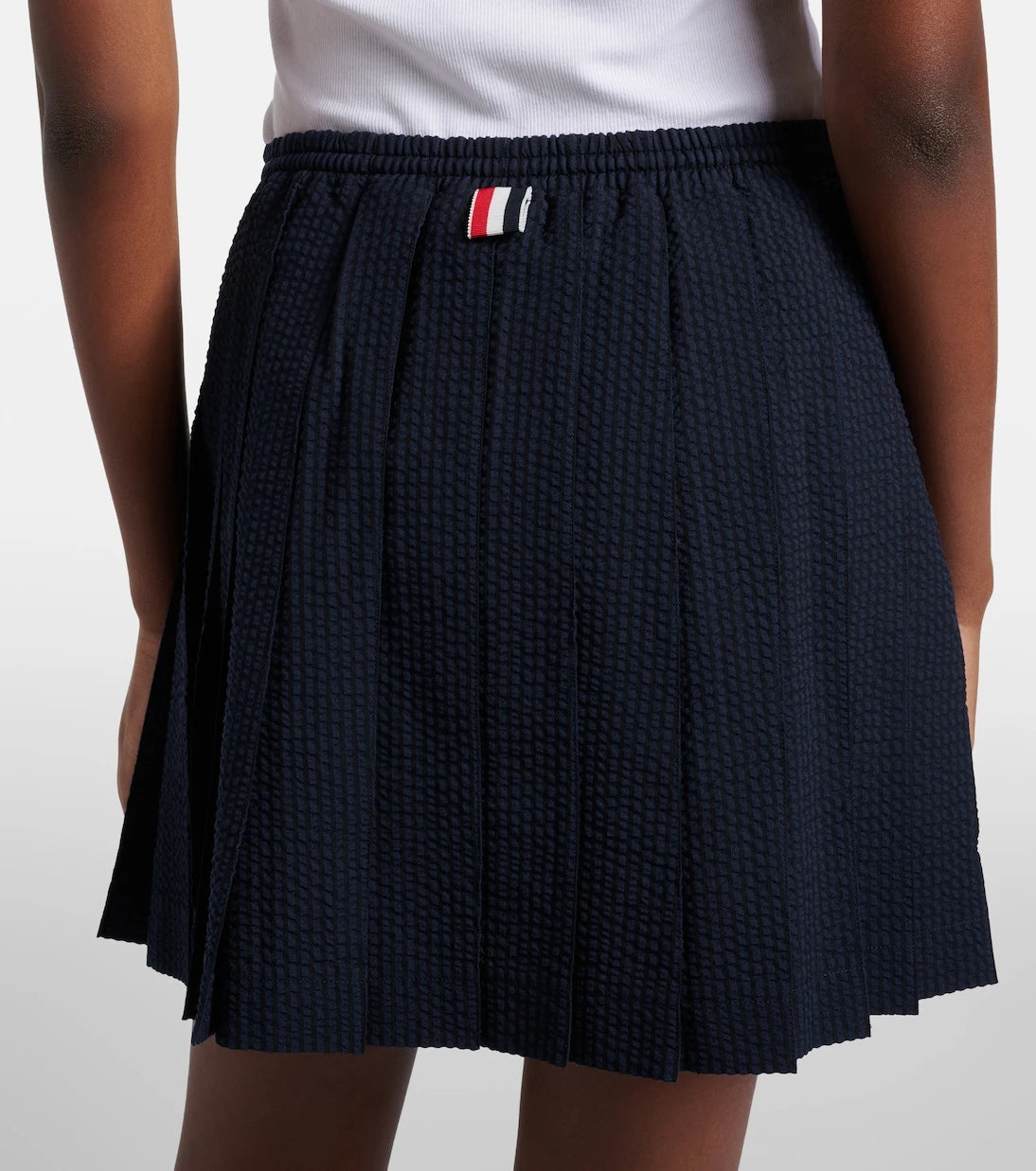 Thom Browne - Pleated striped wool miniskirt