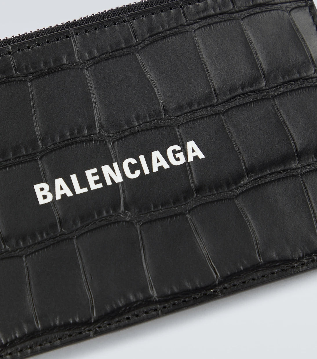 Balenciaga - محفظة جلد بنقشة التمساح Cash