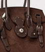 Ralph Lauren Collection Brown Suede Soft Ricky 33 Top-Handle Bag