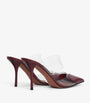 Alaïa Red Patent Leather Le Coeur Mules 90