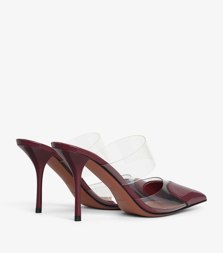 Alaïa Red Patent Leather Le Coeur Mules 90
