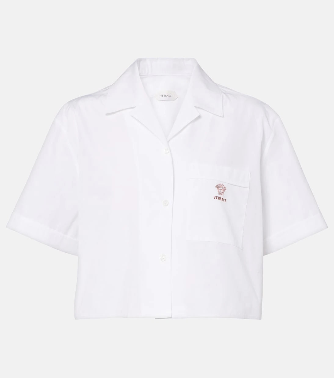 Versace - Cropped cotton poplin shirt