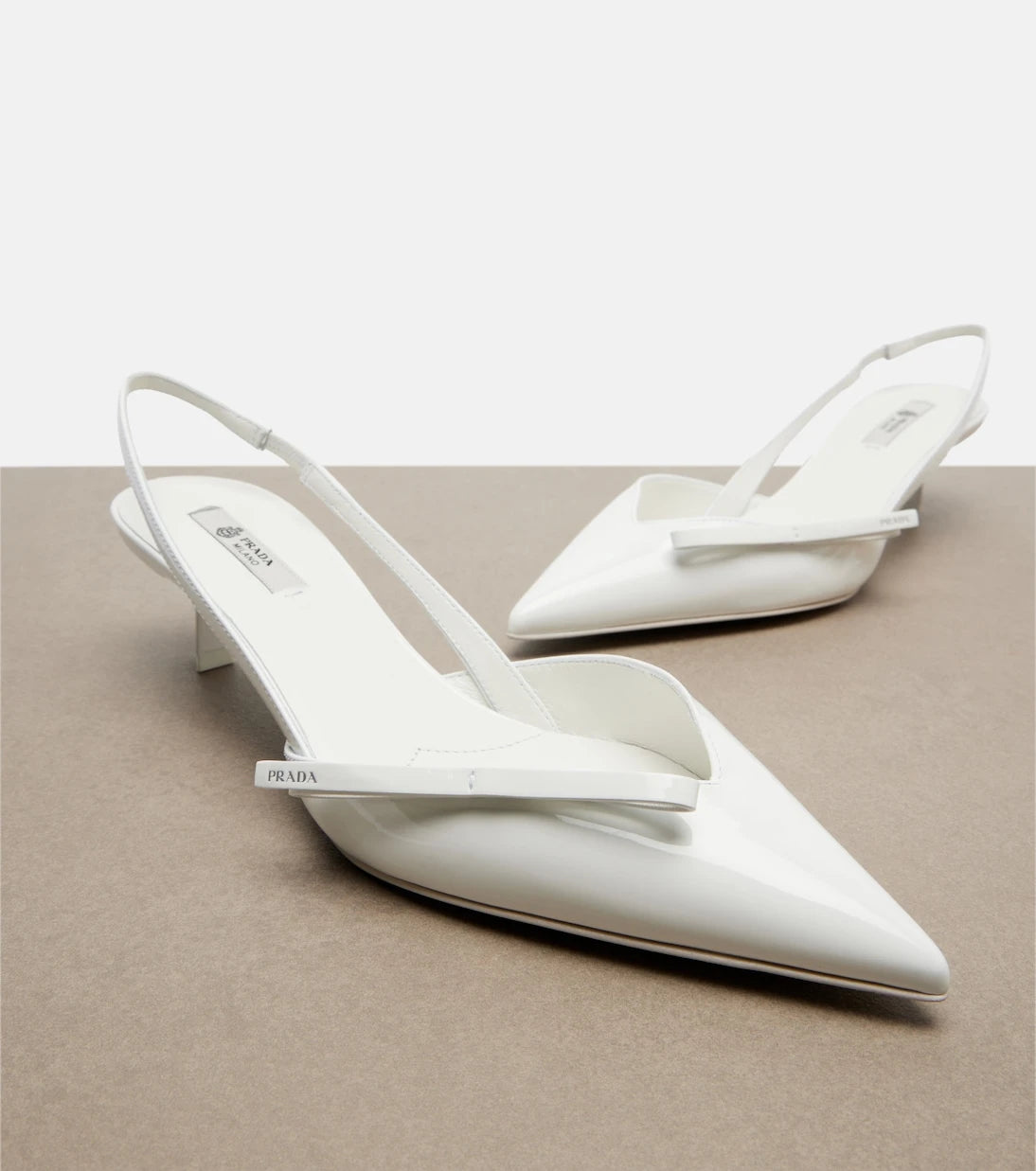 Prada - Patent leather slingback pumps