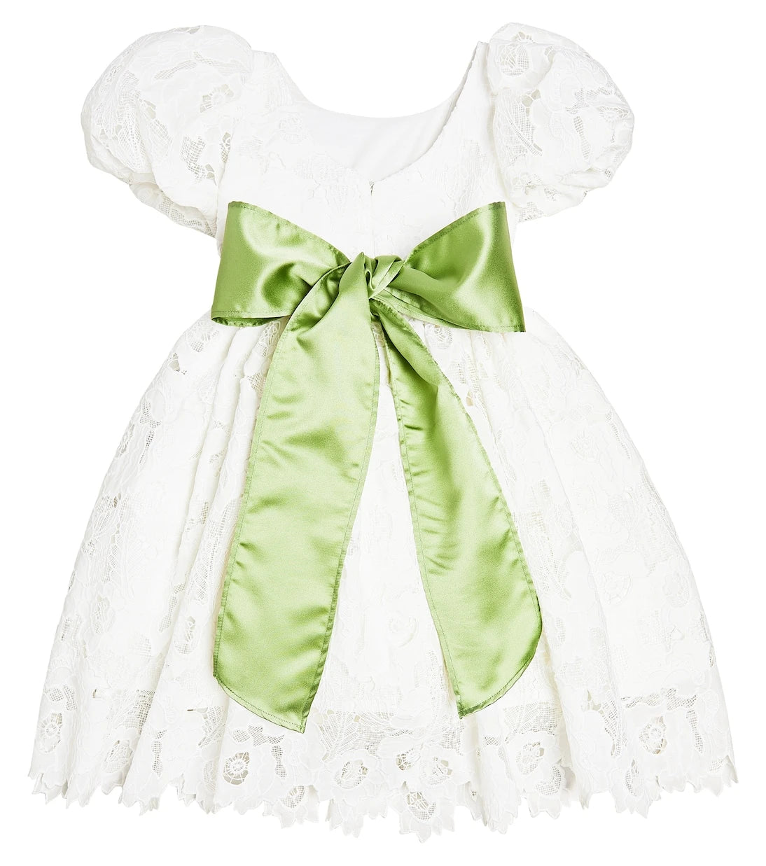 Monnalisa - Veronica Pizzo puff-sleeve dress