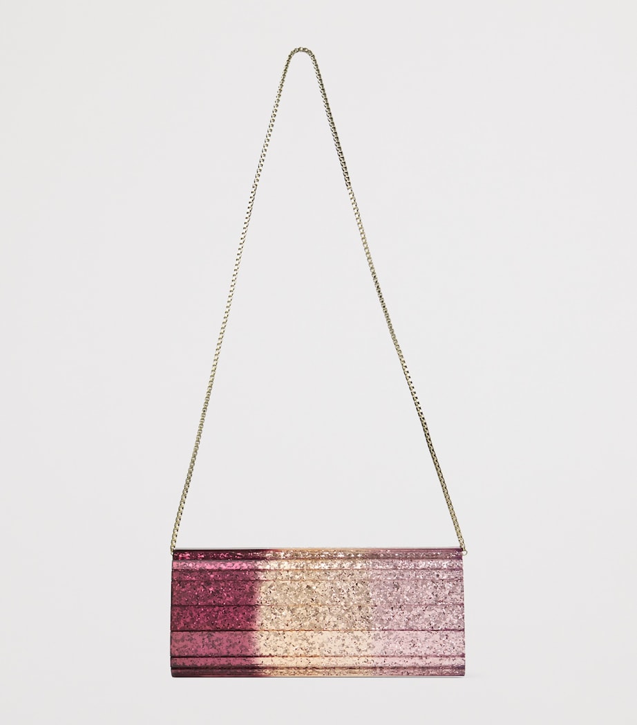 Jimmy Choo Pink Sweetie Glitter Clutch Bag