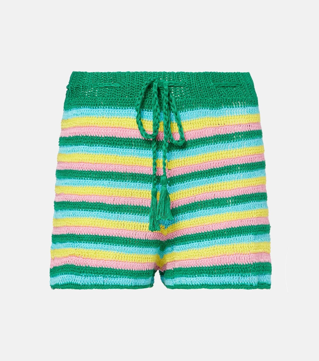Anna Kosturova - Striped crochet cotton shorts