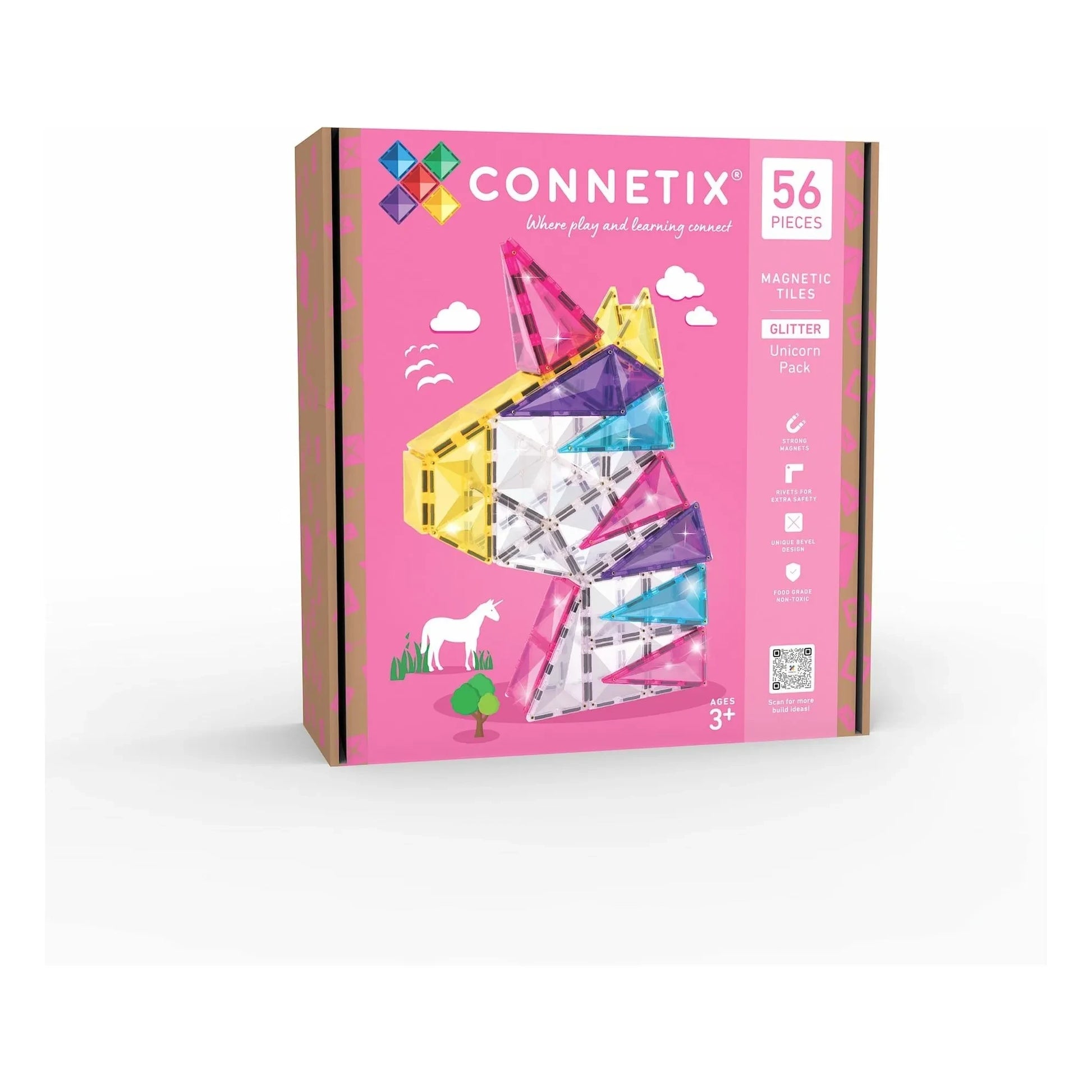 Connetix - Glitter Unicorn pack - 56 pieces | Glitter