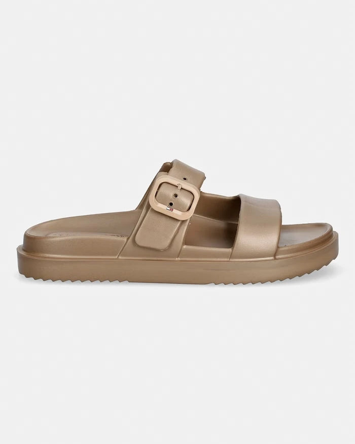 Tommy Hilfiger Kadın Terlik TH DOUBLE STRAP SANDAL PEARL