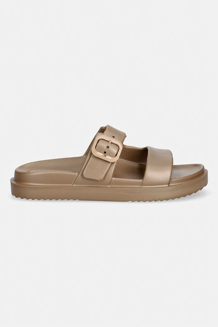 Tommy Hilfiger Kadın Terlik TH DOUBLE STRAP SANDAL PEARL