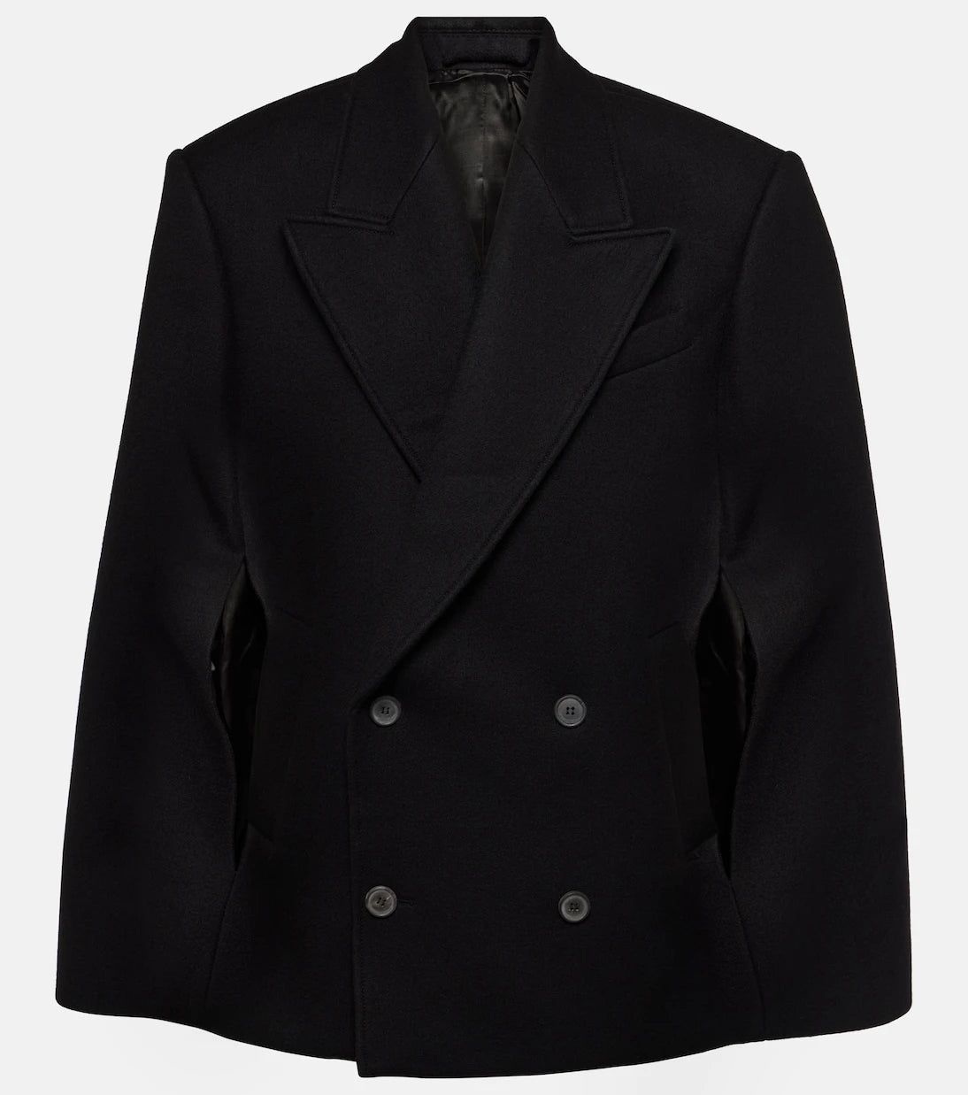 Wardrobe.NYC - Double-breasted cropped virgin wool cape