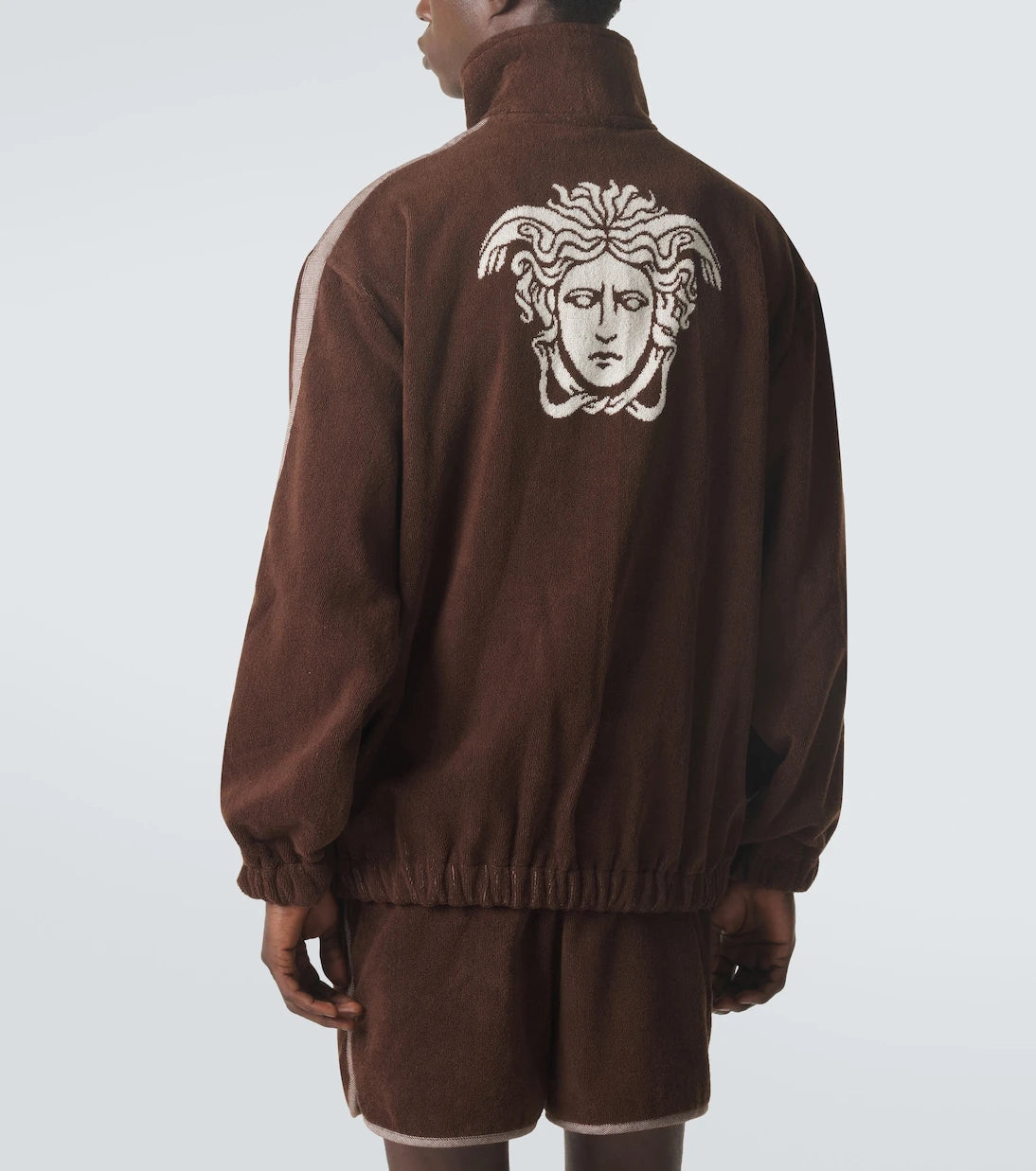 Versace - Logo cotton terry zip-up sweatshirt