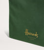 Harrods Green Small Cotton Logo Tote Bag