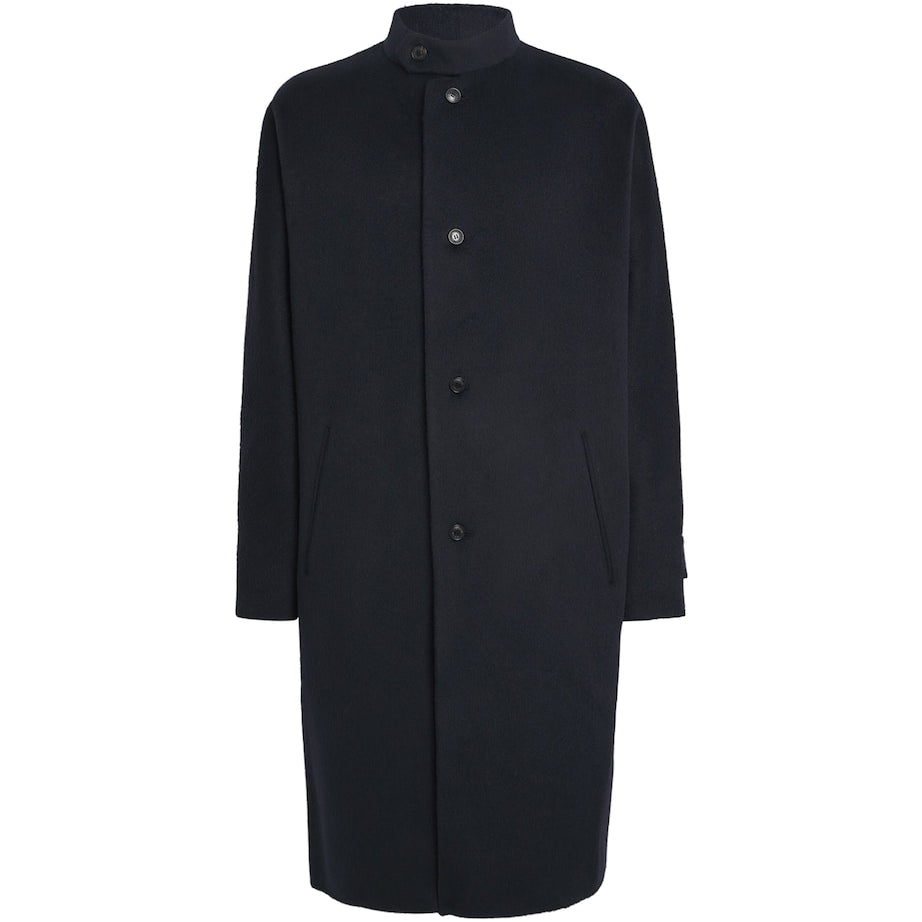 System Navy Wool-Alpaca Overcoat