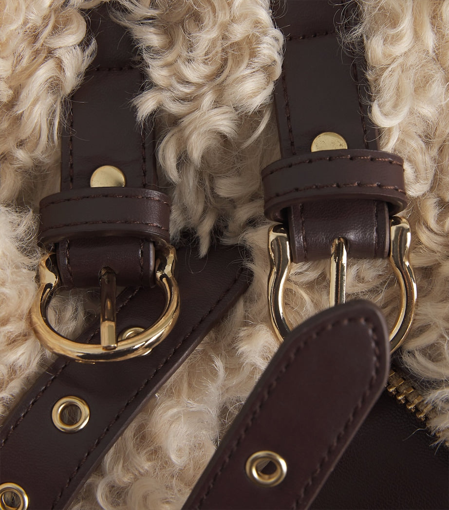 Brown Bouclé Bomber Jacket