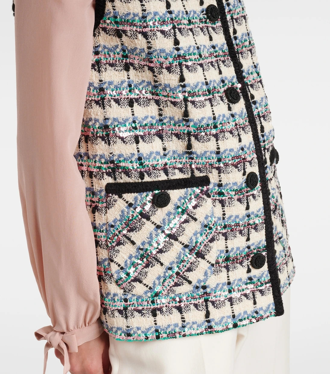 Valentino - Mossi sequined cotton-blend tweed vest