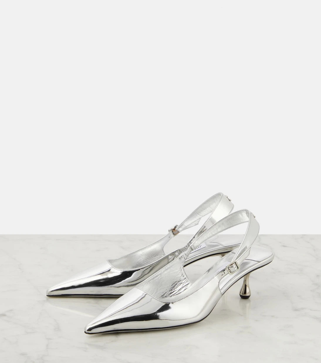 Jimmy Choo - Amel metallic leather slingback pumps