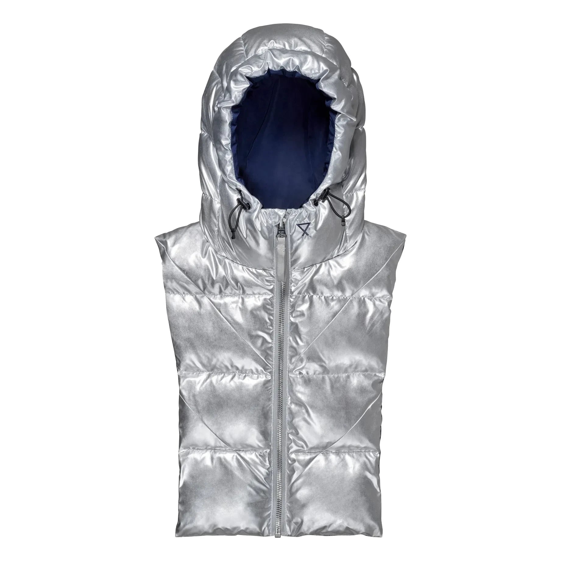 Fudoon - Metallic Reversible Doudoune Hoodie | Silver