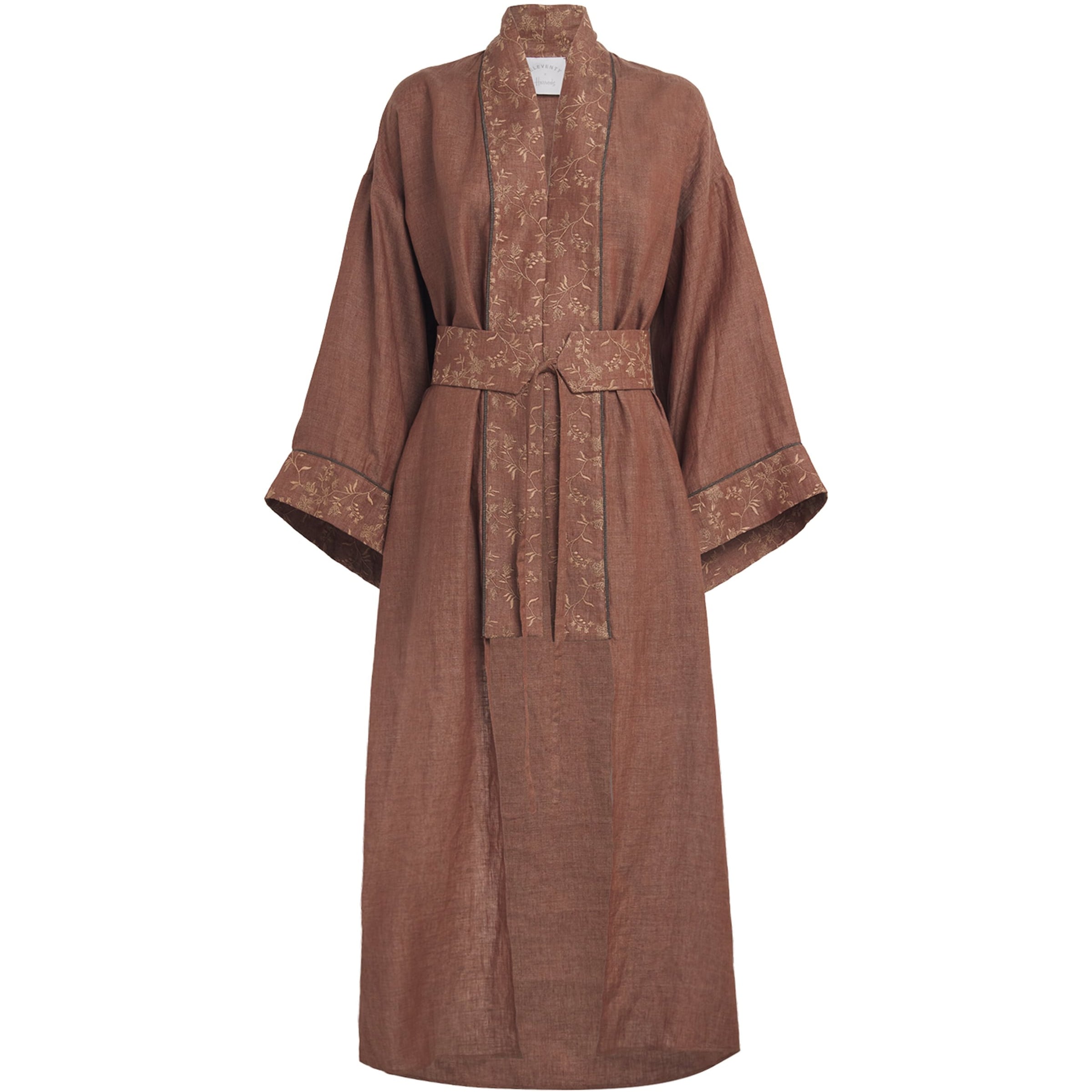 Beige x Harrods Linen Embroidered Kimono