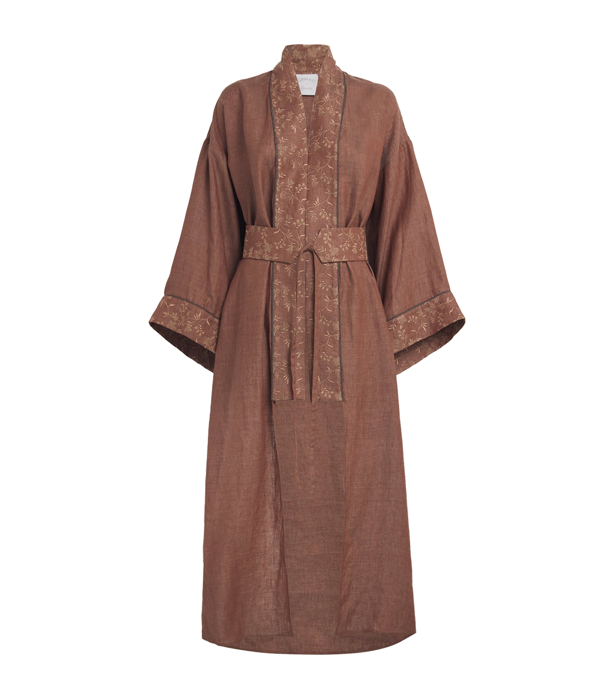 Beige x Harrods Linen Embroidered Kimono