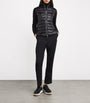 Moncler Black Knitted-Sleeve Quilted Cardigan
