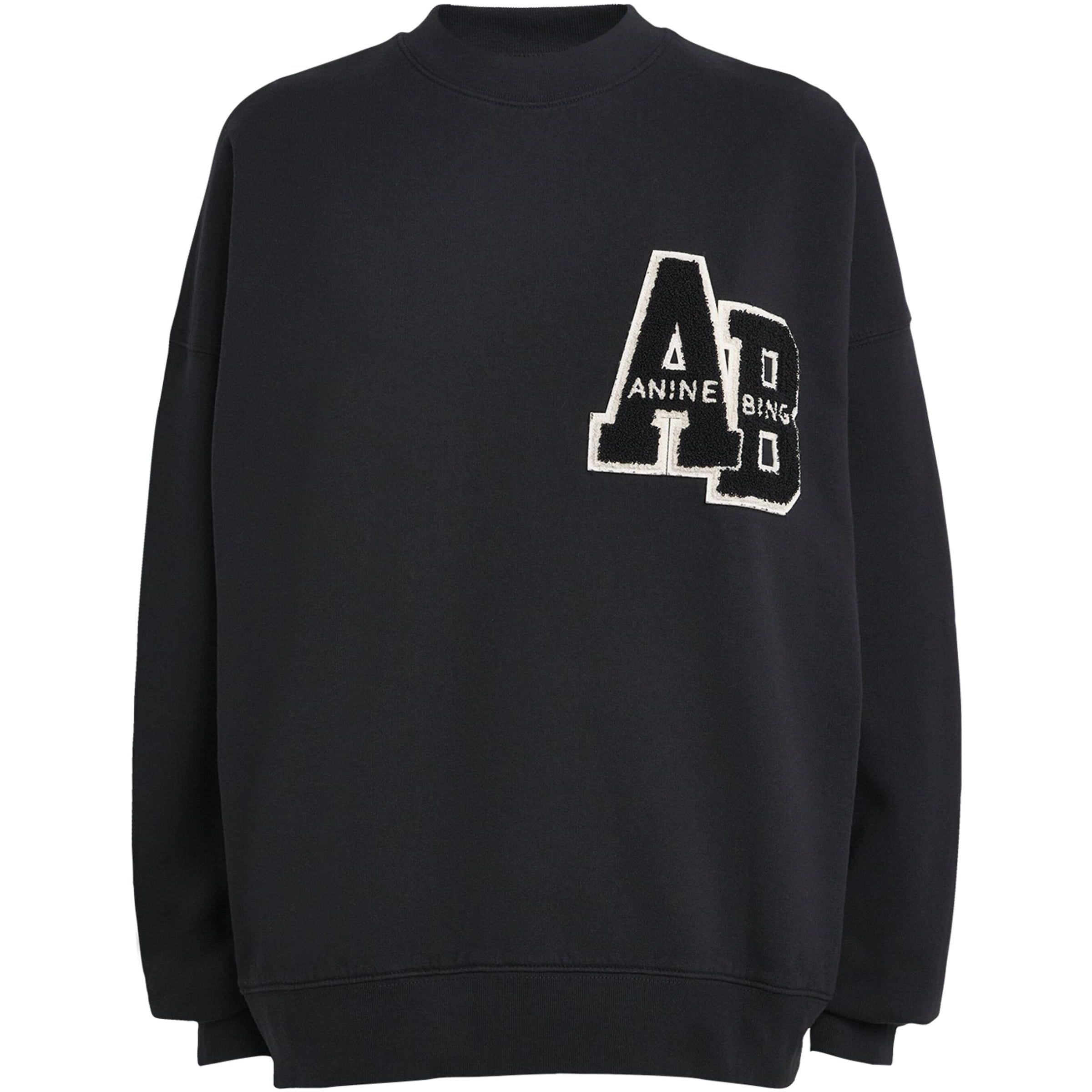 Black Oversized Cotton Logo Sweatshirt