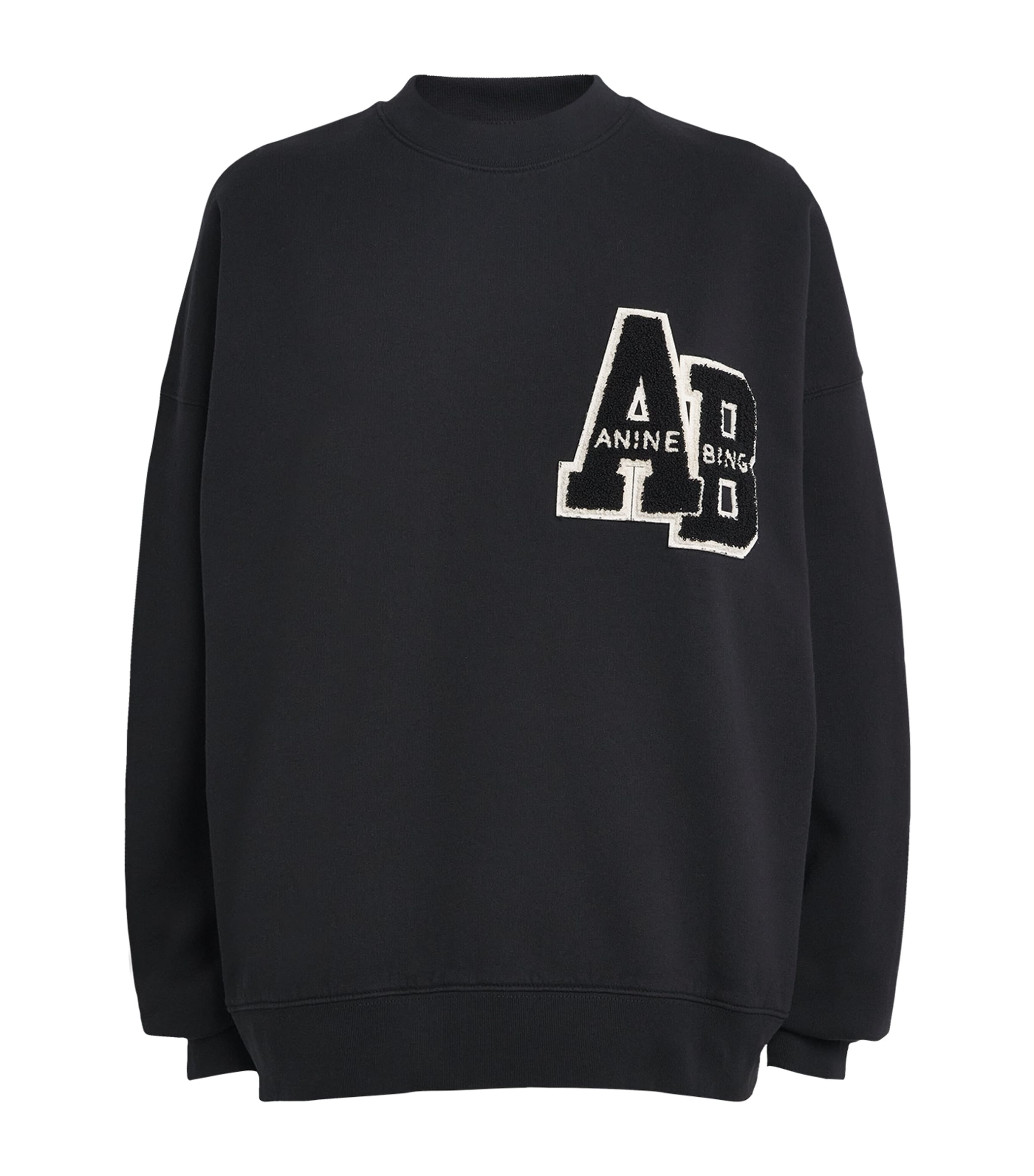 Black Oversized Cotton Logo Sweatshirt