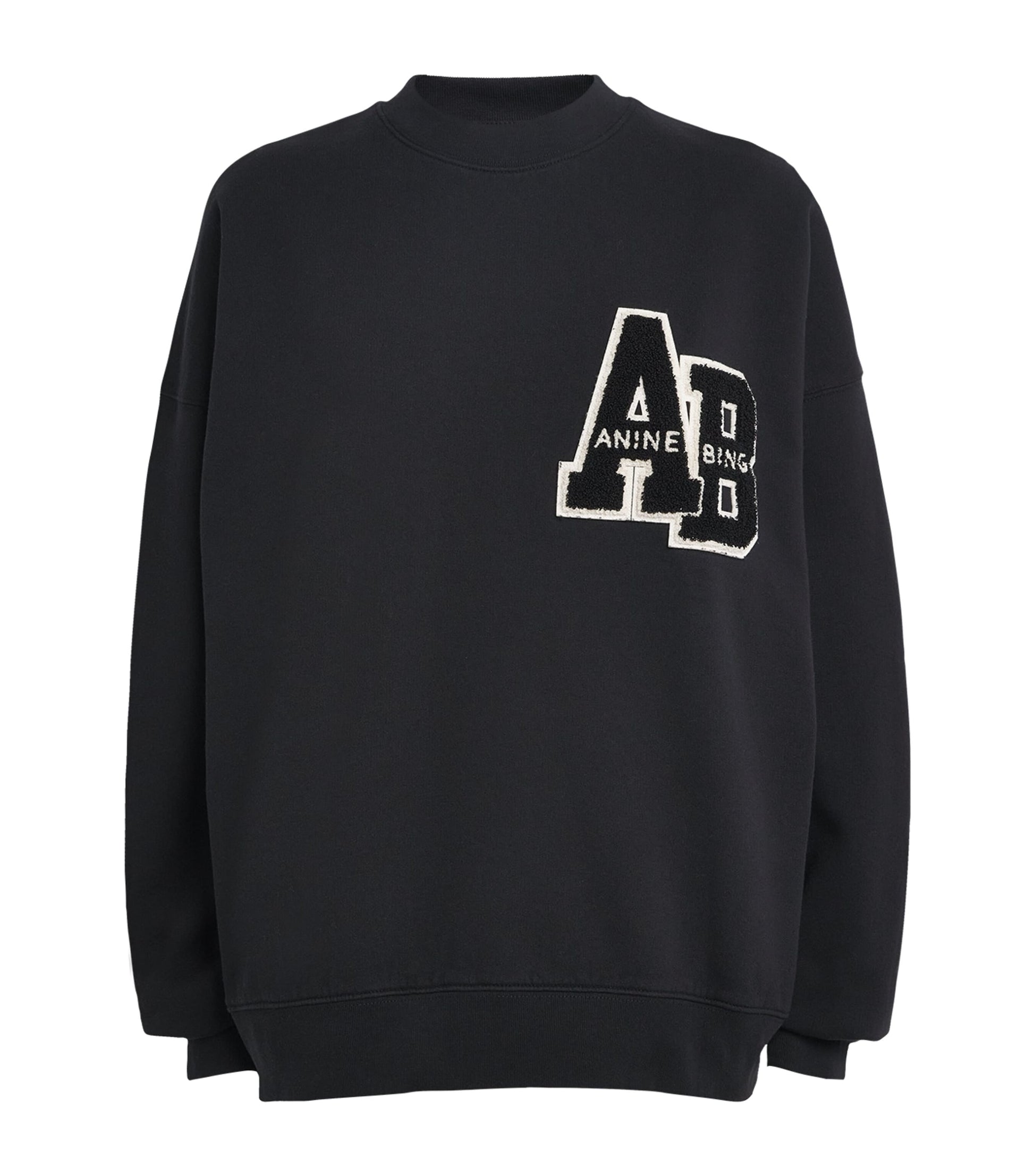 Black Oversized Cotton Logo Sweatshirt