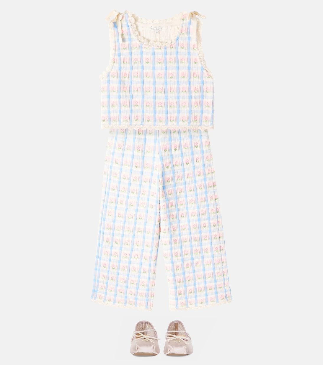 Bebe Organic - Zora knitted floral cotton-blend pants