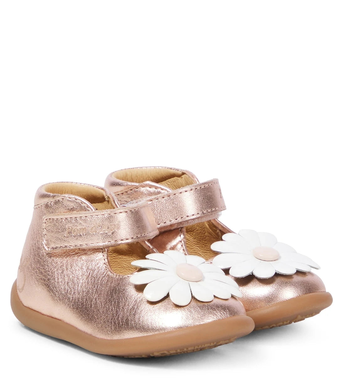 Pom d'Api - Baby Stand-Up Daisy metallic leather sandals