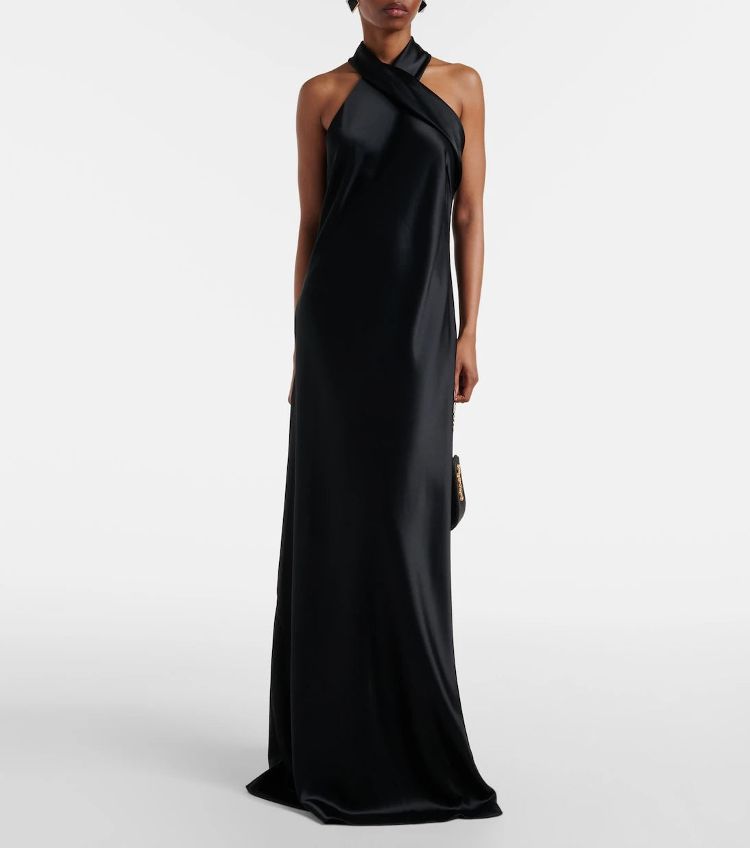 Galvan - Satin halter neck gown