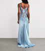 Rosamosario Blue Silk Embellished Slip Dress