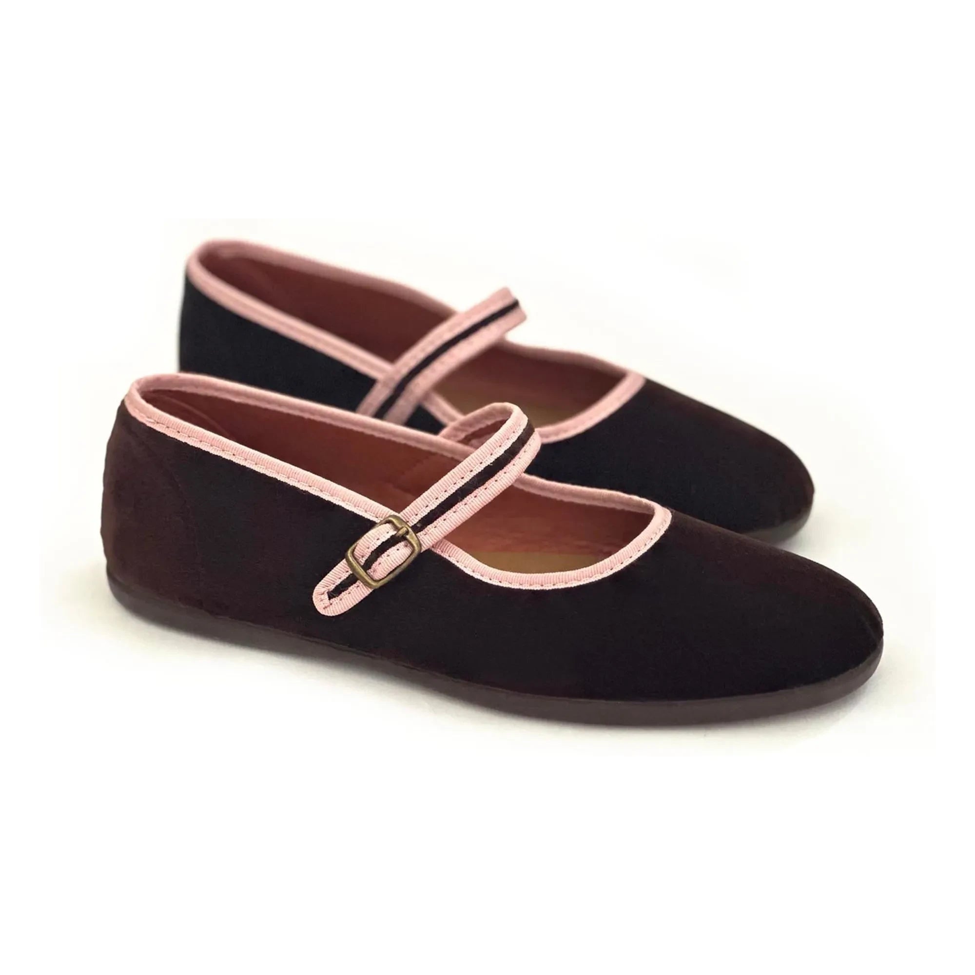 Hermosilla - Ballerinas León Velours - Women's collection | Chocolate
